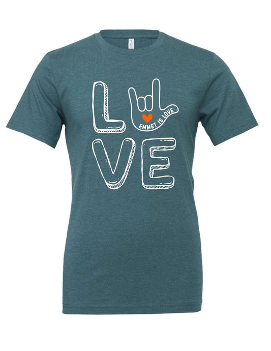 Emmet Is Love “L🤟VE” Graphic T-shirt