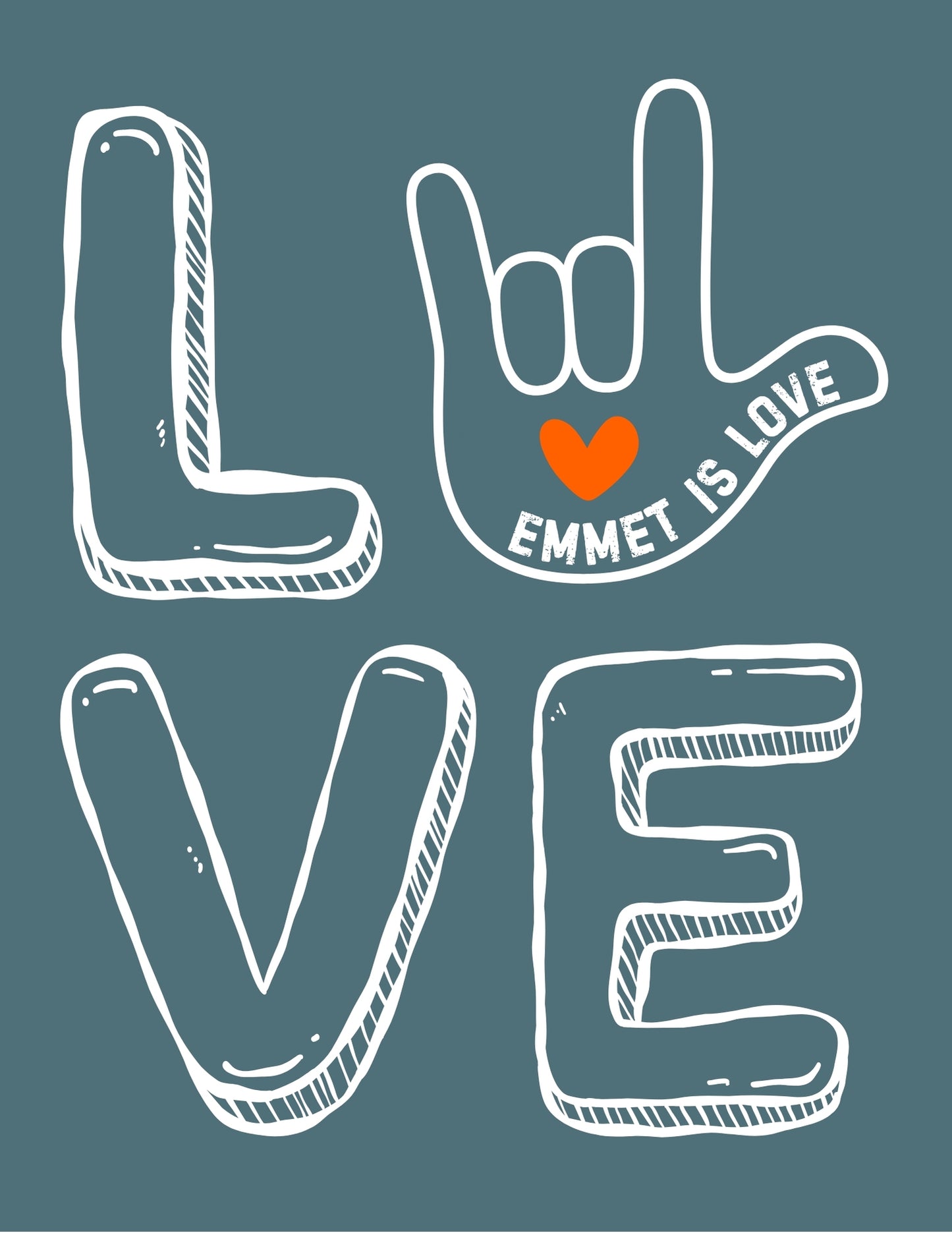 Emmet Is Love “L🤟VE” Graphic T-shirt