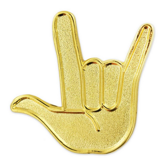 Emmet Is Love ASL I Love You Hand Sign Language Pin