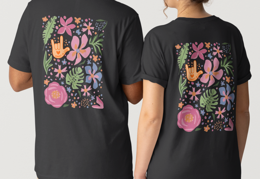 Emmet Is Love “Enough” Floral Graphic T-shirt